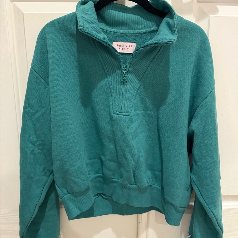 Victoria's Secret Teal Quarter-Zip Sweatshirt